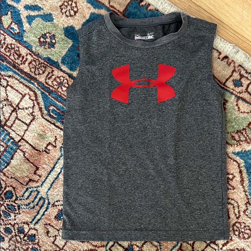 Under Armour Kids Gray and Red Tank Top